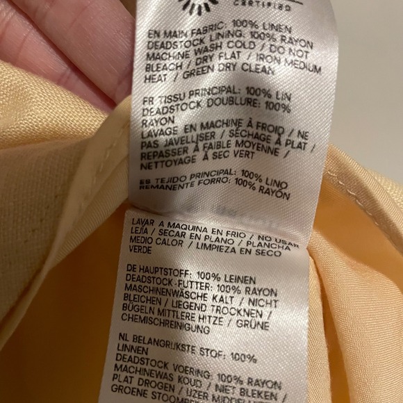 Reformation Brandy linen mini skirt XS butter yellow coquette bridal minimalist - Picture 6 of 6